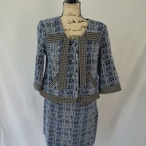 Cabi S Club 21 Blazer Blue Black VGUC Tweed